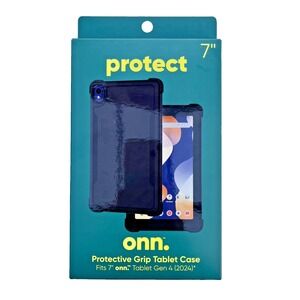 Onn Protective Grip Tablet Case 7" Gen 4 2024 Black Plastic Shock Absorbing NEW